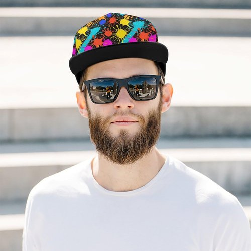 Fashion Baseball Cap Colorful Splatter Color Art Dad Cap for Girls and Boys - Fitted Breathable Baseball Bucket Cap Headwear