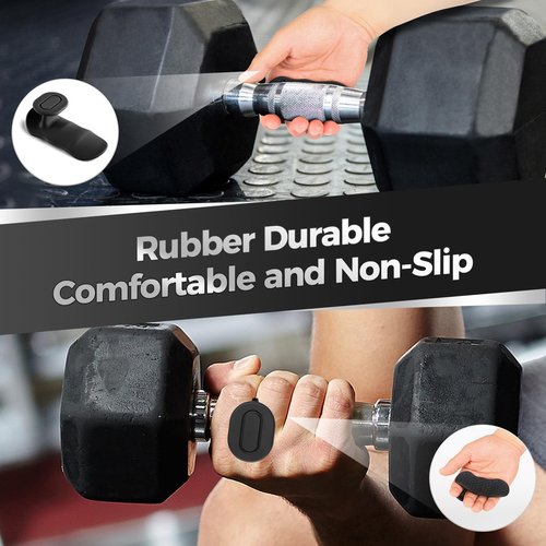 AGSDGAWD Weight Lifting Grips for Men and Women, Ergonomic Anti-Slip Rubber Gym Grip Pads, Fingerless Workout Gloves for Dumbbell, Deadlift, Barbell, Pull-Up, Strength Training, Gym Training(Black)