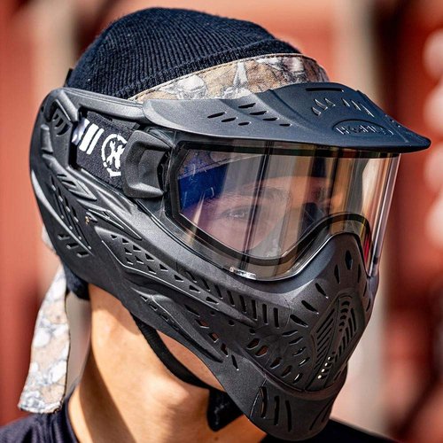 HK Army HSTL Goggle Paintball Airsoft Mask with Anti Fog Thermal Lens (Black/Clear Lens)
