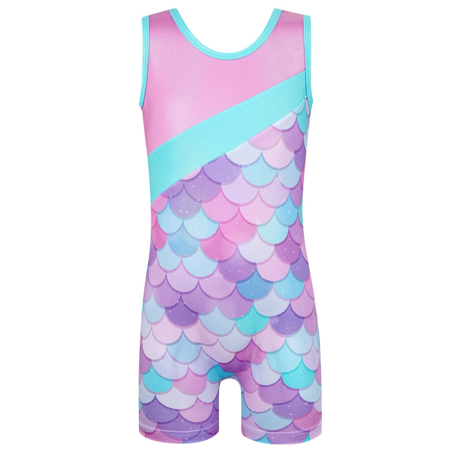 HOZIY Toddler Gymnastics Leotards 3t 2t Mermaid Pink Blue Spliced Practice Tumbling Outfits for Kids Dance Biketard Leo