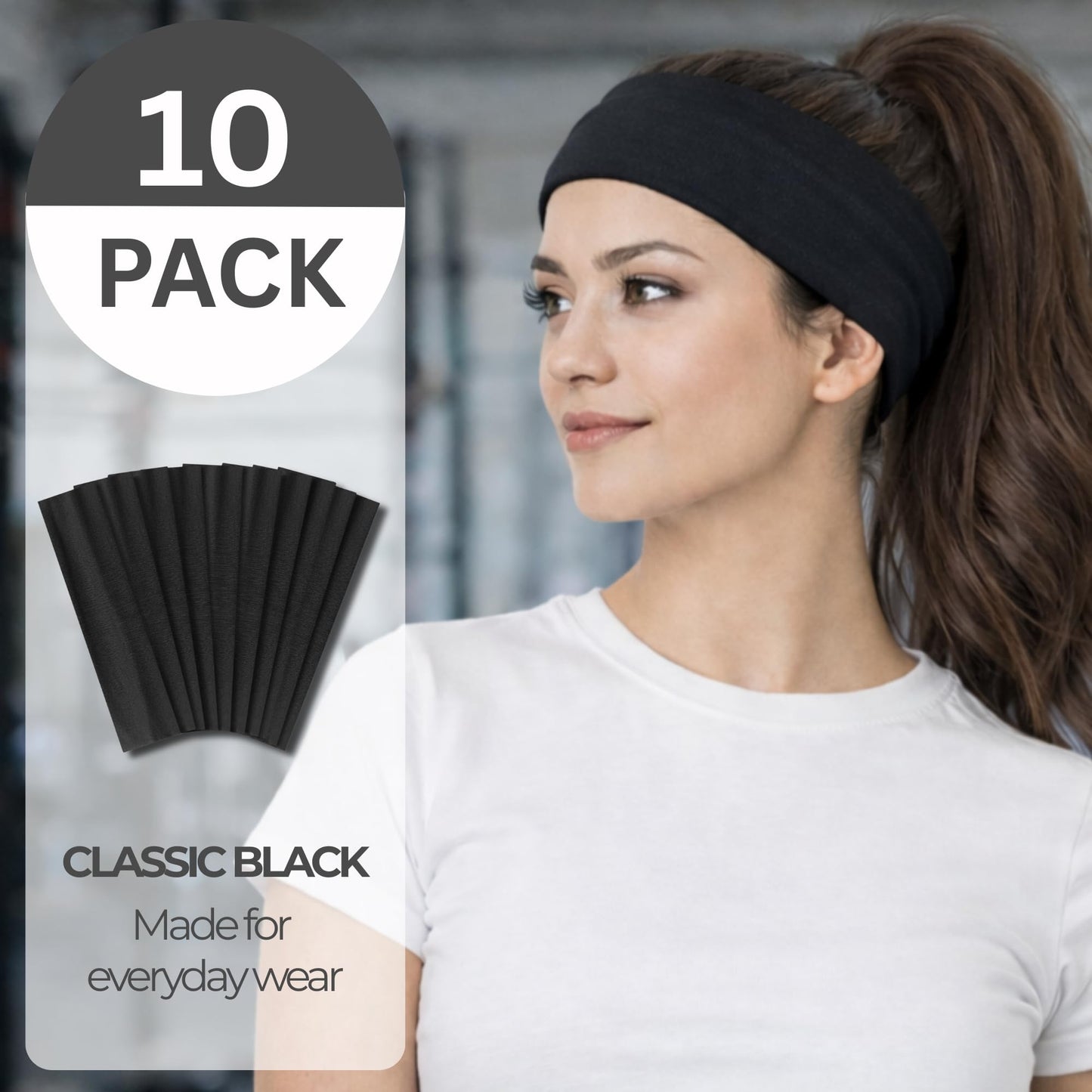Styla Hair Headbands for Women Stretch Fashion Head Bands 10 Pack Non-Slip Head Wraps Great for Spa, Sports, Yoga, Pilates, Running, Gym Headband, Workouts