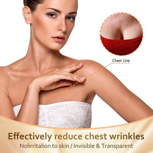 4 Pcs Silicone Chest Wrinkle Patches, Extra Large Reusable Anti-Aging Pads, Chest Patch for Deep Fine Line & Wrinkle Treatment, Overnight Medical Grade Wrinkle Pad for Women, Skin Hydration