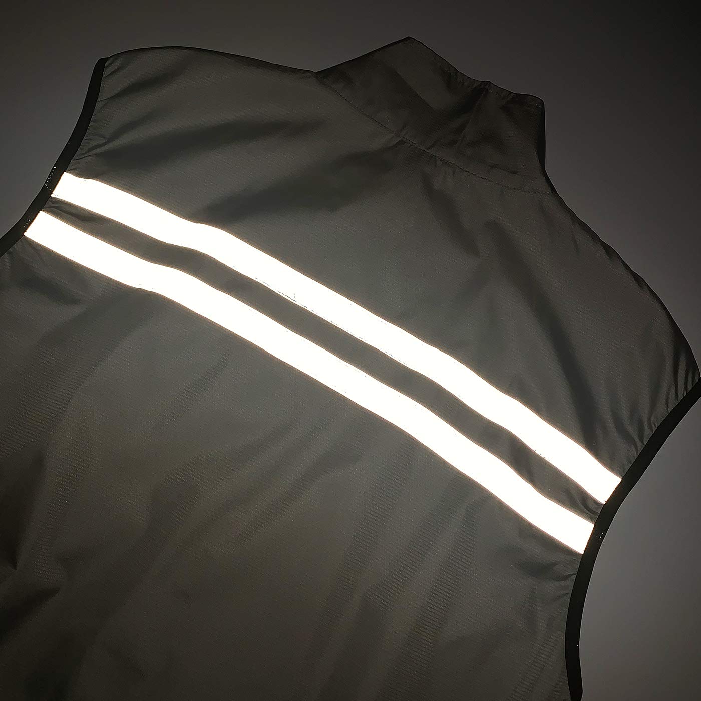 bpbtti Men's Hi-Viz Safety Running Cycling Vest - Windproof and Reflective (Large - Chest 39-41", Grey)