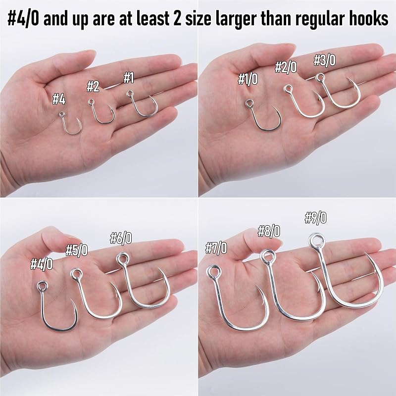 Dr.Fish 10 Pack Inline Single Hooks - Heavy Duty Welded Eyes for Hard Lures #4 (0.8")