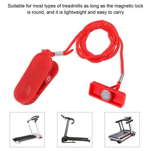 Treadmill Magnet Safety Key Replacement, Universal Treadmill Safety Key Magnetic Running Machine Switch Rectangle Emergency Stop Lock for Most Treadmills Accessories