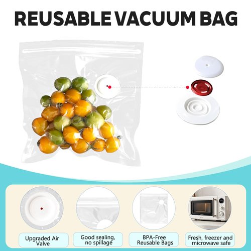 Vacuum Sealer Set Handheld Vacuum Sealer for Food Rechargeable Portable Cordless Vacuum Sealer Machine for Food Preservation Storage With 30 Reusable Vacuum Seal Bags