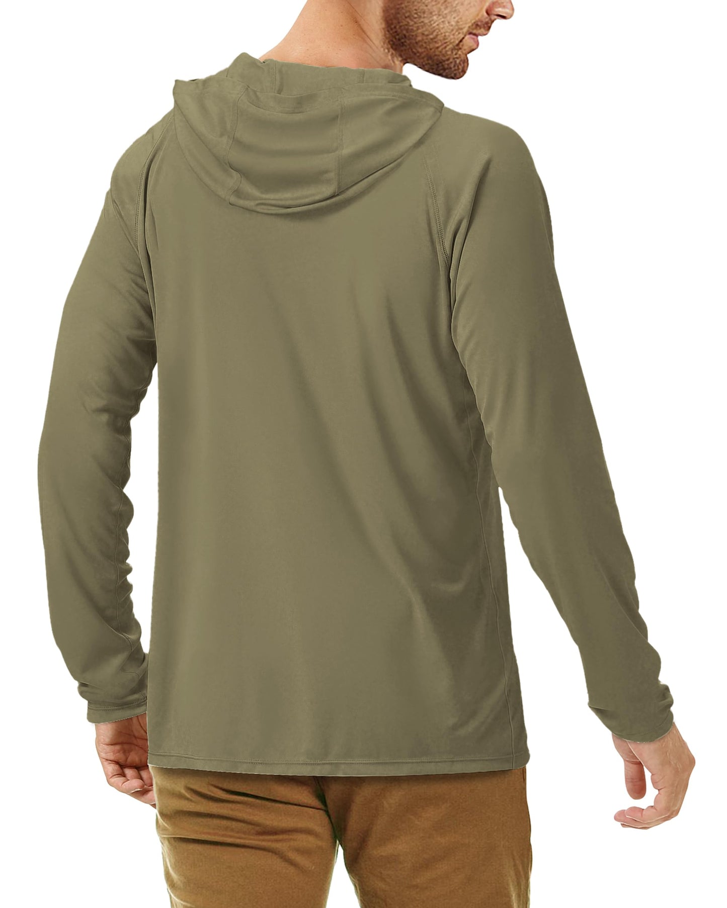 Roadbox Men's UPF 50+ Sun Protection Hoodie Shirt Outdoor UV Long Sleeve Fishing Shirts for Workout Running Swimming Hiking
