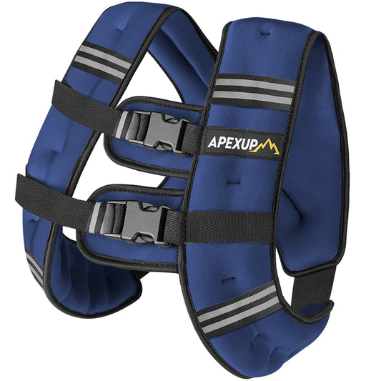APEXUP 15lbs Weighted Vest Men Women, Weight Vest for Women Workout Equipment for Strength Training Running (Blue)