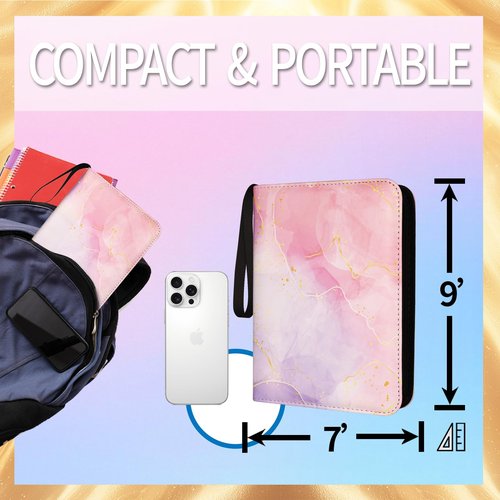 Card Binder 4 Pocket, Trading Card Binder 440 Pockets with Removable Sleeves, Zipper Card Book Album Holder[PROTECTIVE][PLEASANT TOUCH SURFACE]