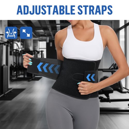 Jueachy Waist Trimmer for Women Workout: Sweat Waist Trainer for Womens - Easy Clean for Men Gym Black