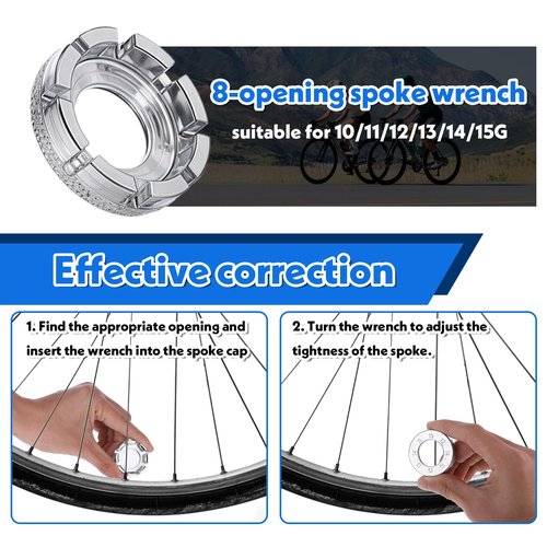 Bruislard Universal Spoke Torque Wrench, 5 Pieces Bicycle Spoke Wrench, Portable Spokes Tool Kit for Adjust Bicycle Wheel Tension