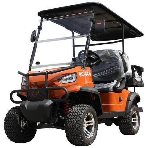 4 Passenger Electric Golf Cart with Battery, Intelligent Charging for 12 Hours Can Travel Up to 50 Miles, Spring Damping, Equipped with Reversing Image, Delivery, US Inventory