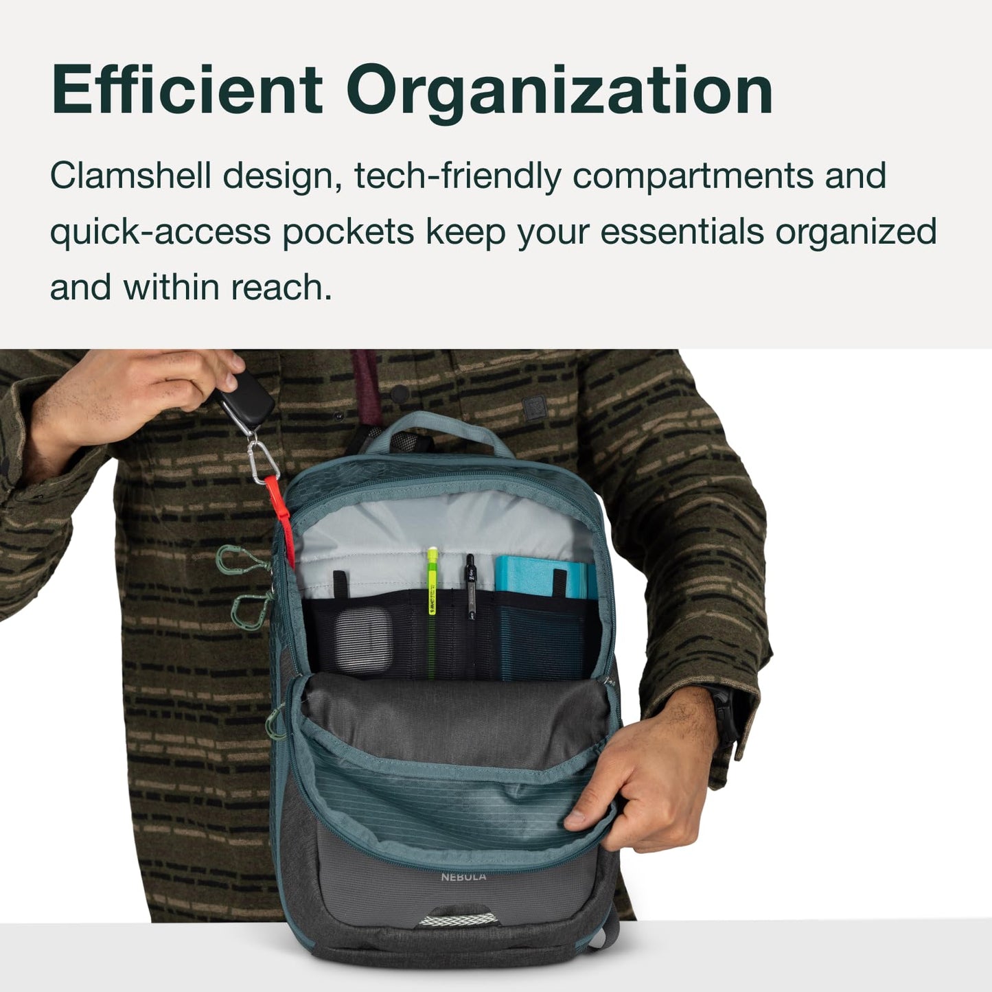 Osprey Nebula Shoulder Sling Bag, Cascade Blue/Coal Grey Heather