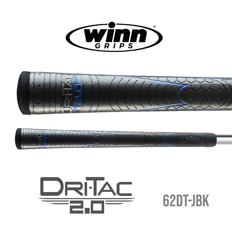 Dri-Tac 2.0 Golf Grips Midsize +1/16" (Ladies & Men) AVS Shock-Absorbing, Winn