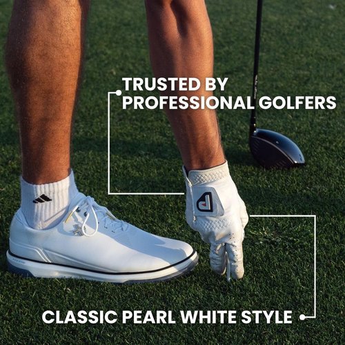 PUR3 2 Pack Golf Gloves Men Right Handed Golfer | Real Genuine Cabretta Leather Glove - Super Soft Feel - Ball Marker Included - Size Medium Large
