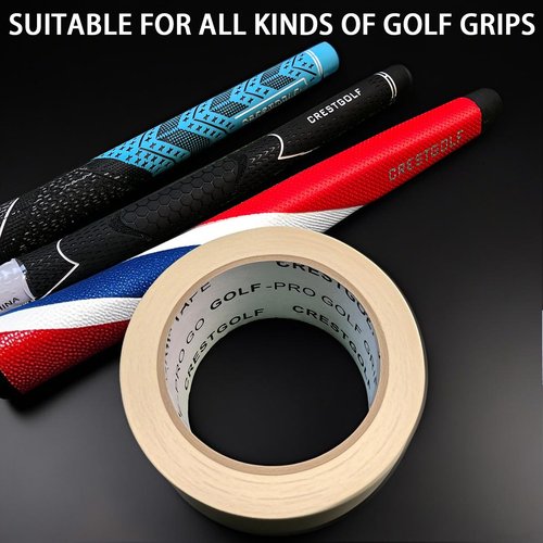 Crestgolf Golf Grip Tape Roll 2" x 18 Yards, Premium Solvent Activated Double Sided Adhesive Strips for Regripping Golf Clubs, Upgrade Double Sided Tape