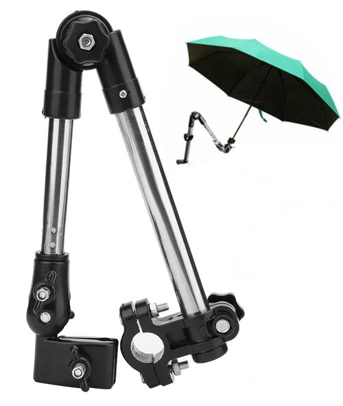 Universal Umbrella Holder Clamp, Handlebar Attachment Accessories for Bike, Wheelchair, Stroller Outdoor Travel