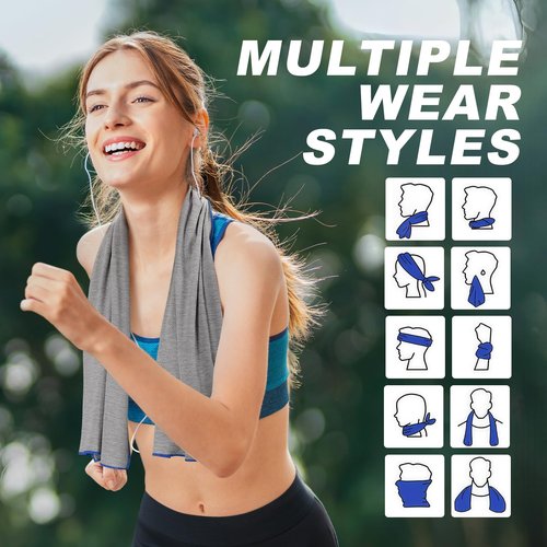 Clothirily Cooling Towels (40"x12"), Microfiber Gym Towels for Neck and Face, Men & Women Workout Towel for Hot Weather, Breathable Sweat Towel for Gym Yoga, Camping, Fitness, Running, 6 Pack