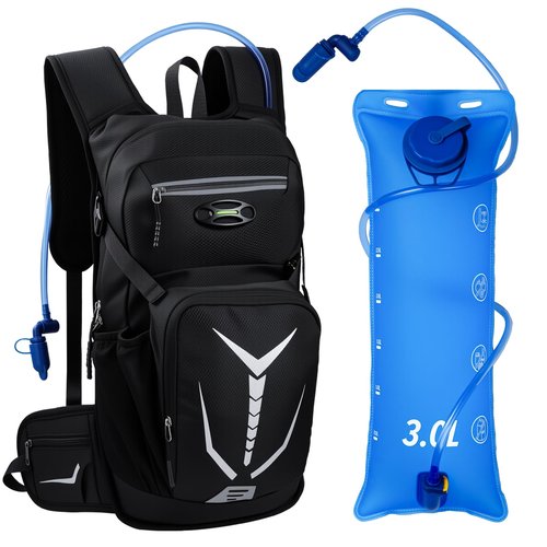 Lightweight Hydration Backpack 18L with 3L BPA Free Leak-Proof Water Bag, Insulated Hiking Backpack with Water Bladder for Men Women, Outdoor Daypack with Extra Storage for Hiking, Running, Biking