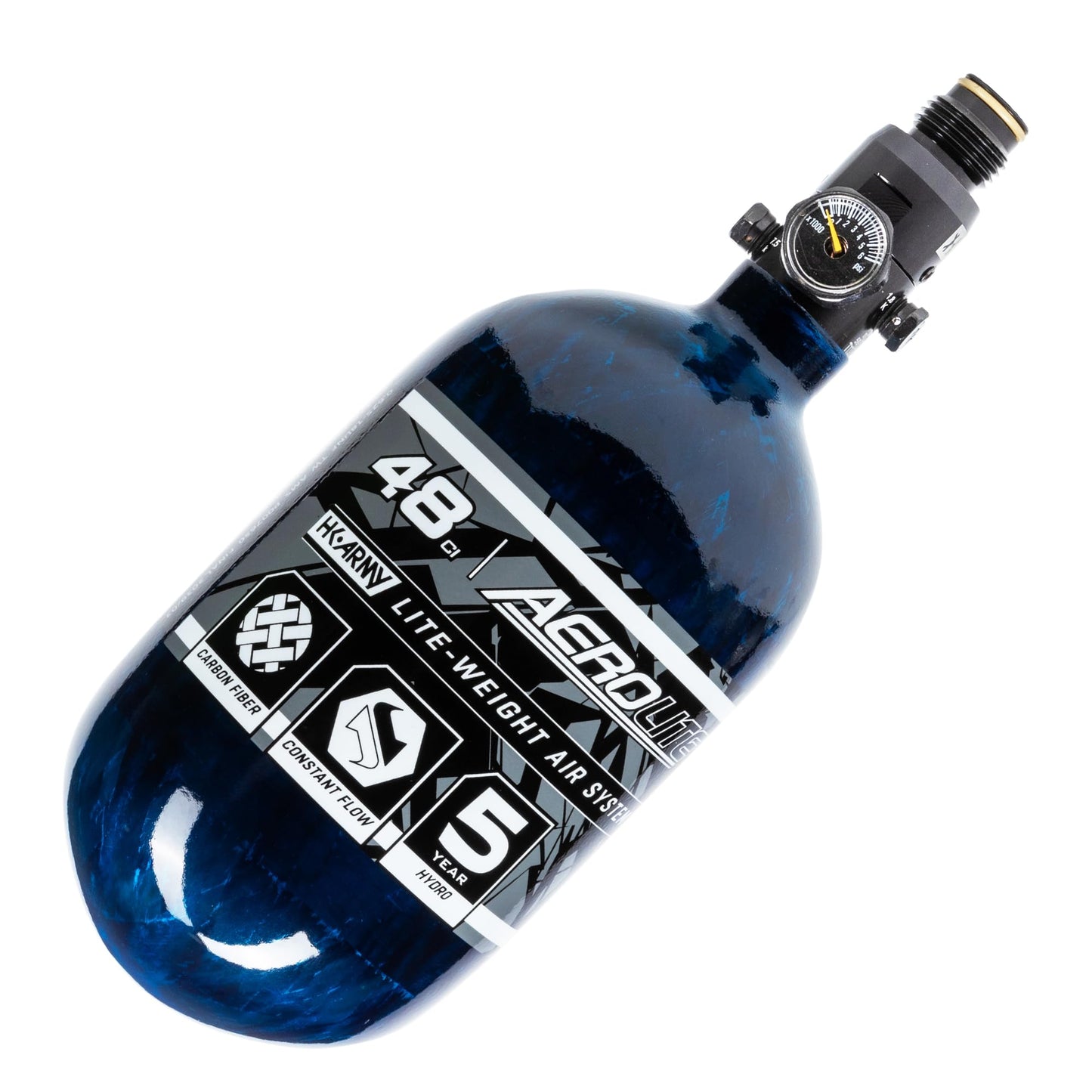 HK Army Aerolite Aerolite Air System - 48ci/4500psi Lightweight Carbon Fiber Tank with 800psi Regulator for Paintball & Airsoft Gear - Blue