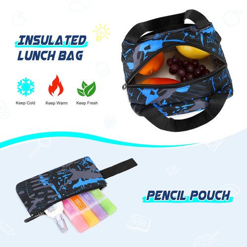 Scothen Rolling Backpack for Boys, Cool Luminous Gamer Roller School Backpacks for Boys with Lunch Bag and Pencil Pouch, Kids Backpack Bookbag with Wheels for Kindergarten Elementary Middle School
