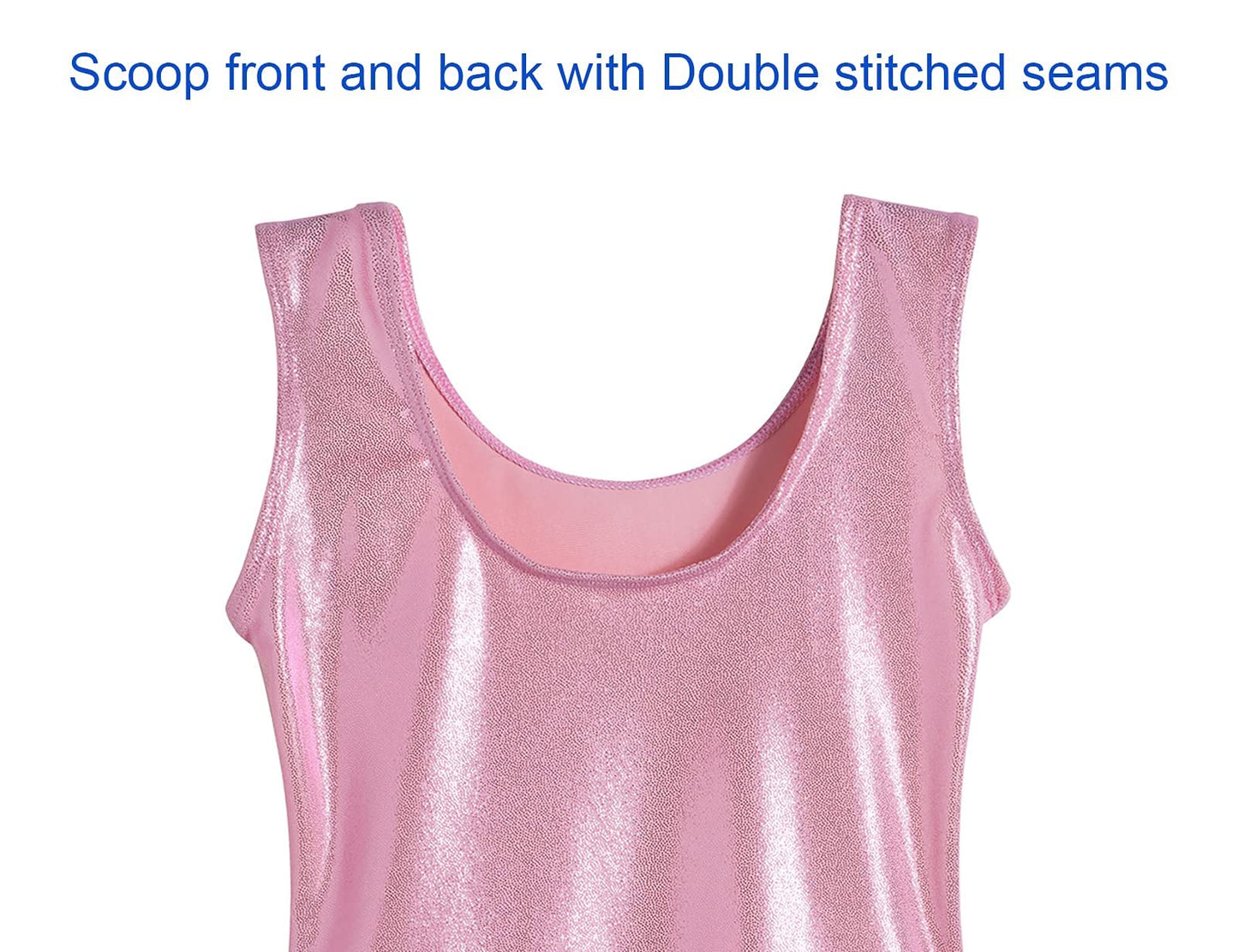 Domusgo Gymnastics Leotards for Girls 4t 5t Pink Sparkly One Piece Tumbling Outfits