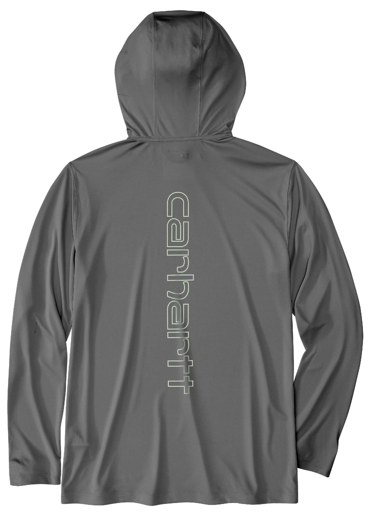 Carhartt Men's Force Sun Defender™ Lightweight Long-Sleeve Hooded Logo Graphic T-Shirt, Steel, X-Large/Tall