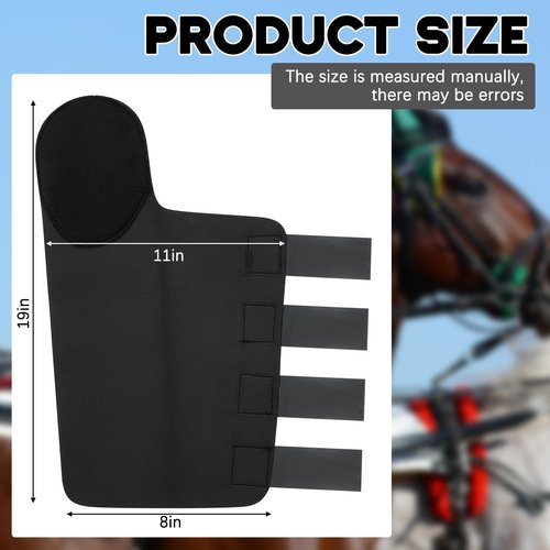 Eccliy 2 Pcs Horse Tail Wrap Protector Adjustable Touch Fasteners Non-Slip Horse Care Tail Bag Guard Accessories for Show and Stable Use, Black
