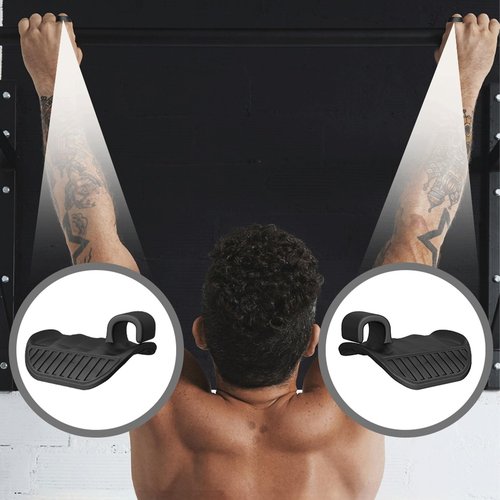 Weight Lifting Grips for Men Women, Rubber Gym Grips Pads for Palm Protection, Anti-Slip Hand Palm Protection Wrist Wraps, Fingerless Workout Gloves for Men, Exercise Support Accessories (Black)