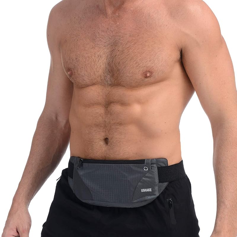 Ultra Light Running Belt for Phone - Bounce Free Waist Pack (Grey) – Fits 25.9-42 in
