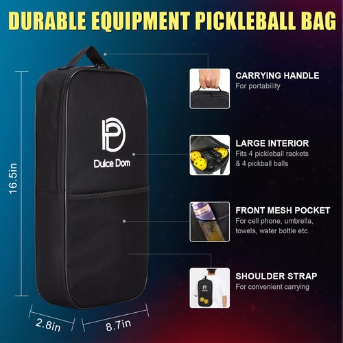 DULCE DOM Pickleball Paddles, USAPA Approved Set with 4 Premium Wood Balls and Bag, Rackets Gifts for Beginners & Pros, Women Men