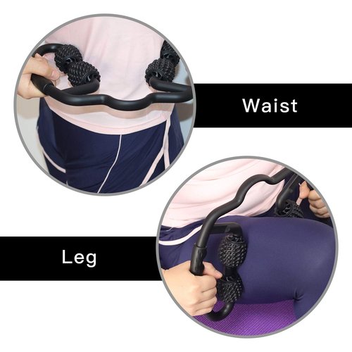 MZDXJ Trigger Point Muscle Roller for Calves, Leg, Arms, Tennis Elbow and Golfer Elbow, Foam Roller Deep Massage Tool for Relieve Muscle Soreness, Stiffness and Tight Muscles (Black)