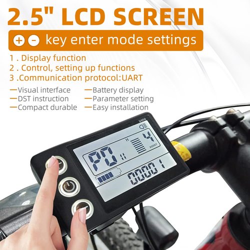 S866 Electric Bicycle LCD Display Meter, 24V 36V 48V Ebike LCD Display Control Panel Wireless Bicycle Speedometer Odometer for Electric Scooter Electric Bike Modification for 22.2mm Handlebars