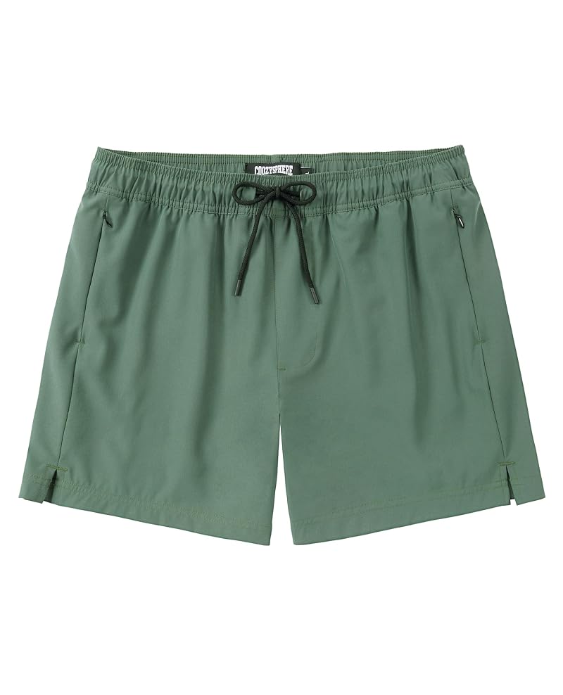 Men's 7 Inch Quick Dry Board Shorts with 2-in-1 Compression Liner - Army Green, Large