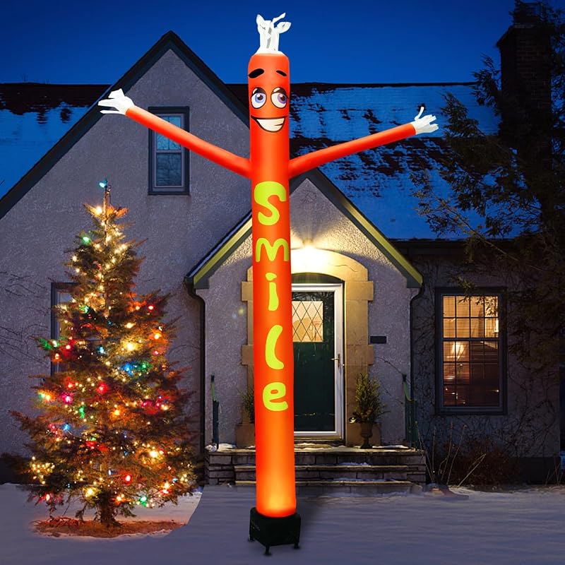 8ft Inflatable Air Waving Tube Dancer with Blower - Smile Puppet (Variation: Smile Puppet) for Parties & Events