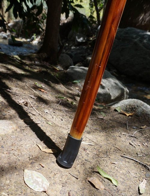 SE 60-Inch Natural Wood Walking Stick with Root Head & Steel Tip - Hand-Carved Floral Design, Huangtang Wood, Grooved Grip - WS631-60RH