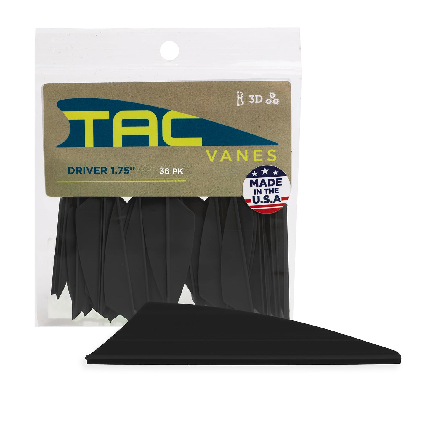 TAC Vanes Driver Arrow Vanes | Archery Fletching for Compound & Crossbow | Durable, Lightweight, High Accuracy, Green 100 Pack