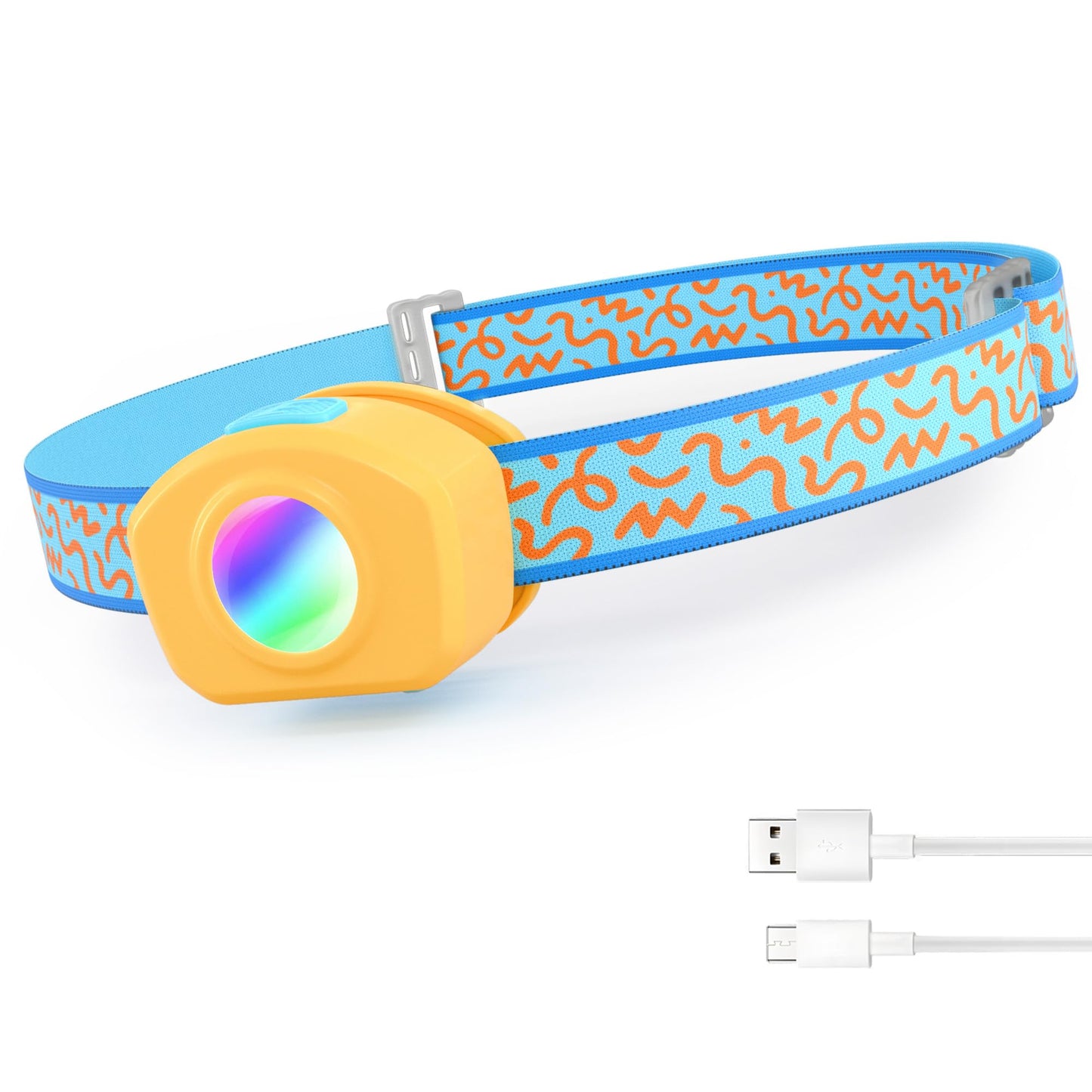EverBrite LED Headlamp Rechargeable Kids Headlamp with RGB Mode and Adjustable Headband, 3 Modes Multicolor Headlamp for Kids, Bright Kids Head Lamp for Camping, Reading, Exploring, Hiking, Birthday
