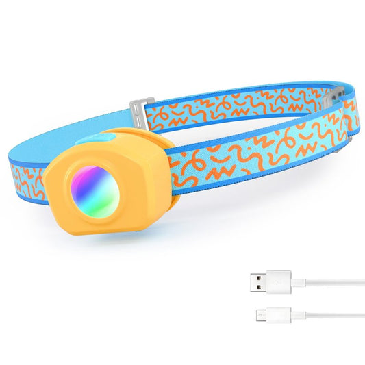 EverBrite LED Headlamp Rechargeable Kids Headlamp with RGB Mode and Adjustable Headband, 3 Modes Multicolor Headlamp for Kids, Bright Kids Head Lamp for Camping, Reading, Exploring, Hiking, Birthday