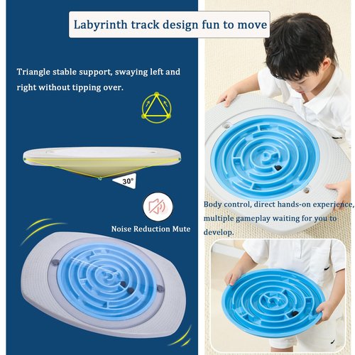 Balance Board Maze,Swing Maze Balance Board with 3 Interchangeable Turntables and 2 Balls for Exercise,Physical Therapy and Recreation