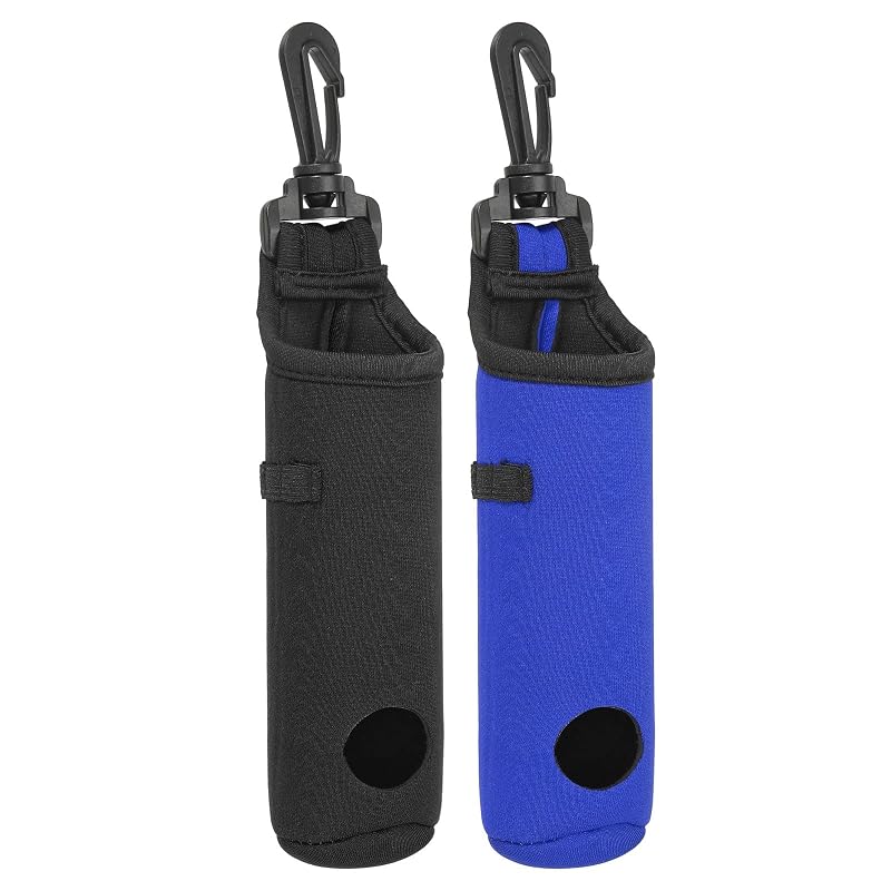PATIKIL Golf Ball Carry Bag Pouch with Clip – Neoprene Ball & Tee Holder, 3 Balls/3 Tees, Black or Blue