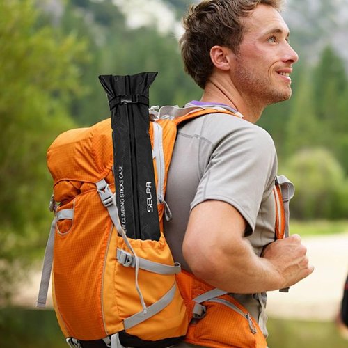 Chris.W Portable Trekking Pole Carrying Bag Storage Bag Pouch with Zipper for Walking Stick Hiking Poles Travel Case(Black)