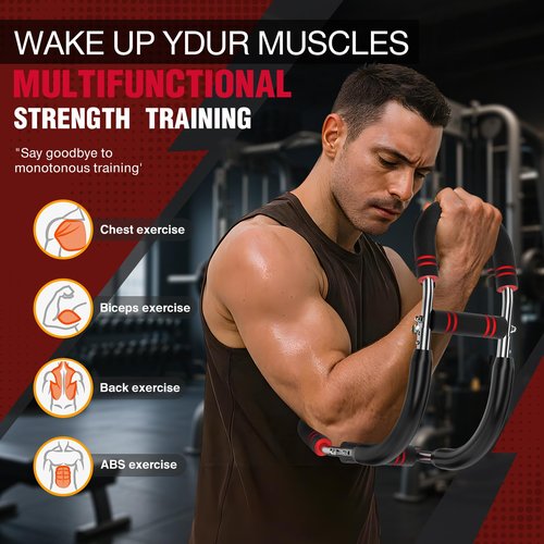 SINOCHIP Adjustable Power Twist Arm Trainer (30-120 lbs), Arm Trainer for Men、Chest Workout Equipment, Anti-Bending Spring No Deformation, Portable Upper Body Home Fitness Equipment, Unisex