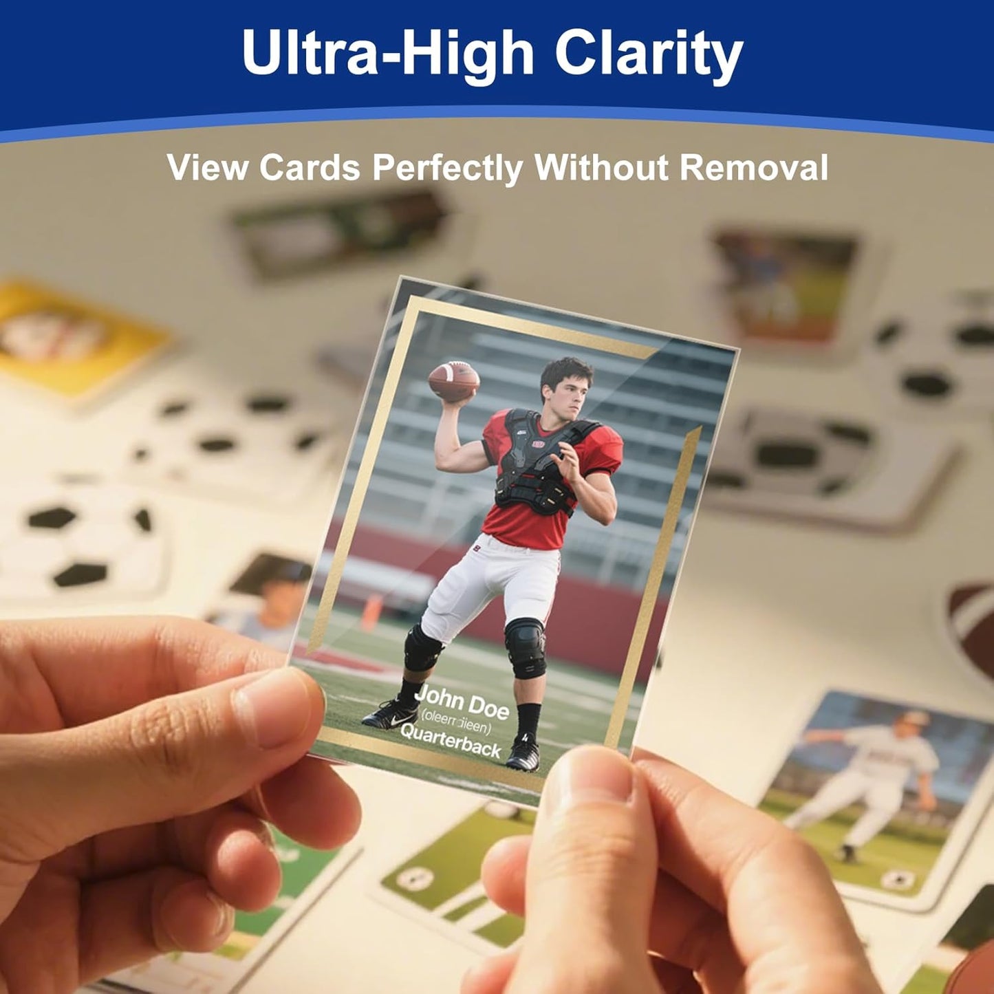 100 Pcs Soft Trading Card Sleeves, Top Loading Sleeves for Standard Cards 2.5" X 3.5"，Ultra-Clear Card Protector for Baseball Cards