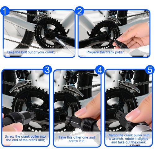 ptiysta Bicycle Crank Unloading Tool, Black Crank Arm Puller Arm Puller Compact Crank, Swivel Pulley, Black Steel Bicycle Bottom Bracket Tool Repair Maintenance