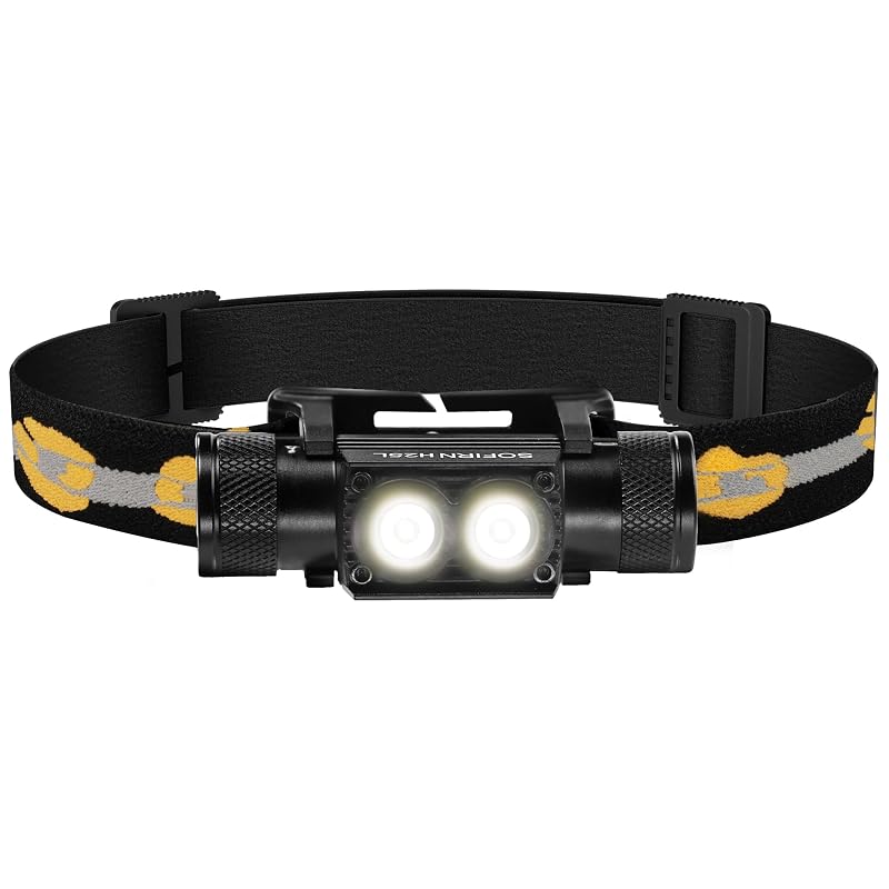 Rechargeable Headlamp with Dual Flood Beams, IPX6, USB-C, 5000K Neutral White, High CRI 90+ for Electricians & Mechanics