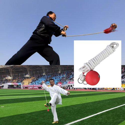 Rope Meteor Hammer Exercise Ball Rubber Meteor Hammer Chinese Kungfu Traditional Martial Arts Equipment,Rubber Weight Throw Exercise Ball With Rope Soft Martial Arts,Martial Arts Training Equipment