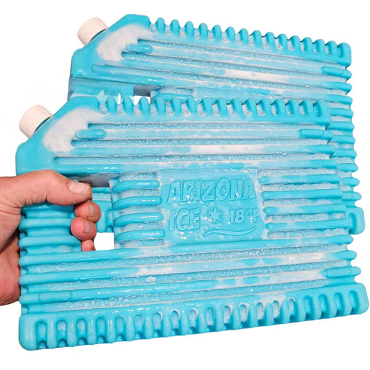 GoCJ Arizona Ice Large Industrial Ice Packs | Replaces 10lbs of Ice |18°F (-8°C) | Deepest Grooves | May Freeze Drinks | USA Company | 12" x 9" | Two Pack
