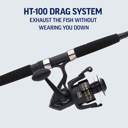 PENN 7' Wrath II Fishing Rod and Spinning Reel Combo, Size 4000, Medium Power, Extra Fast Action, Corrosion-Resistant Graphite Construction, Lightweight and Durable