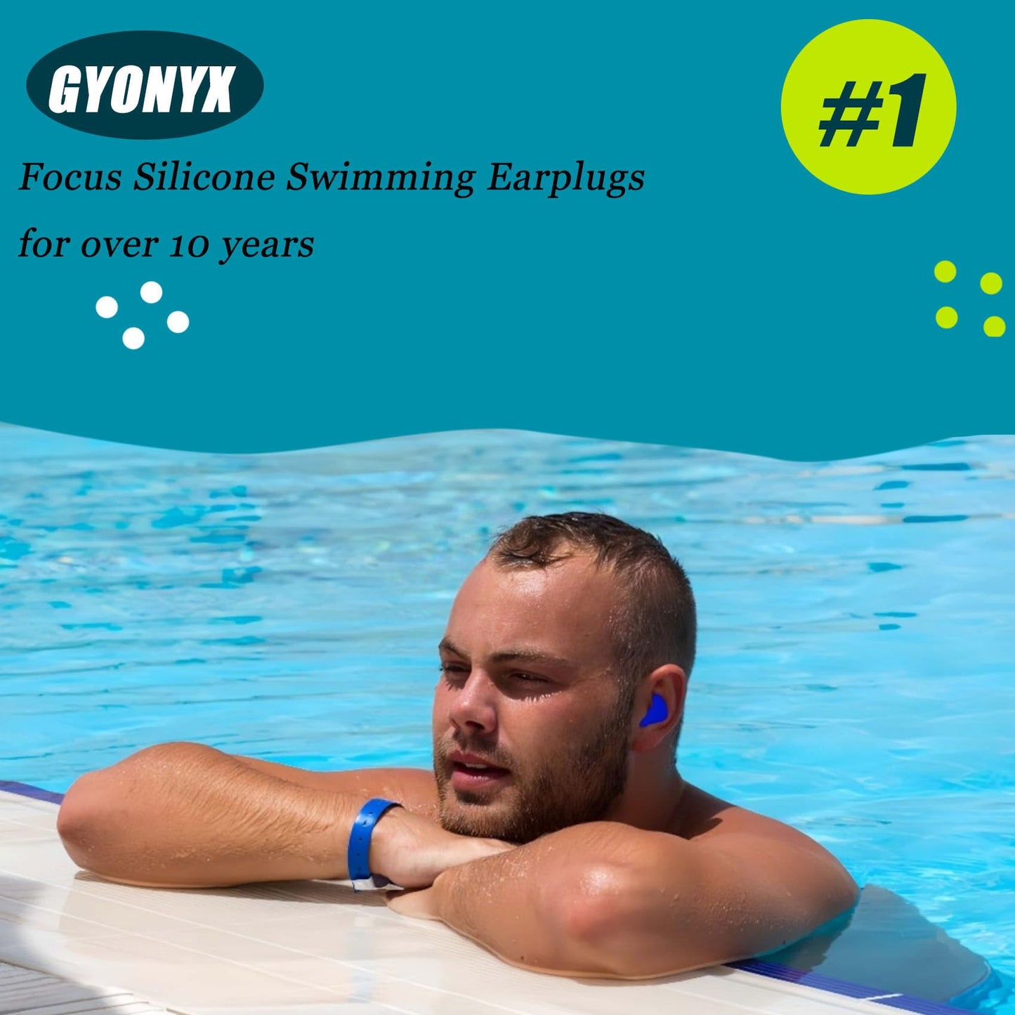 Gyonyx 4 Pair Moldable Silicone Ear Plugs for Swimming, Sleeping, Concerts, Reusable Waterproof Swimming Ear Plugs for Adult, Men, Women, Water Play Accessories for Surfing, Floating, Pool
